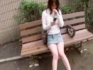 Japanese MILF Fucks Herself Senseless on a Public Bench
